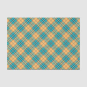 Mousseline Papier Tartan Kingfisher