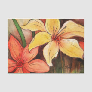 Mousseline Papier Tiger Lily Aquarelle