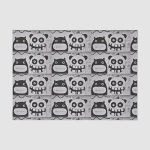 Mousseline Papier Tissu 10 livres, HEUREUX MONSTRE NOIR ET BL