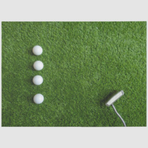 Mousseline Papier Tissu à Fond de Gazon Vert avec Balle de Go