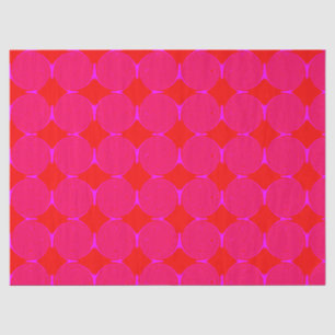 Mousseline Papier Tissu à Motif Diamant Rose Orange Gras