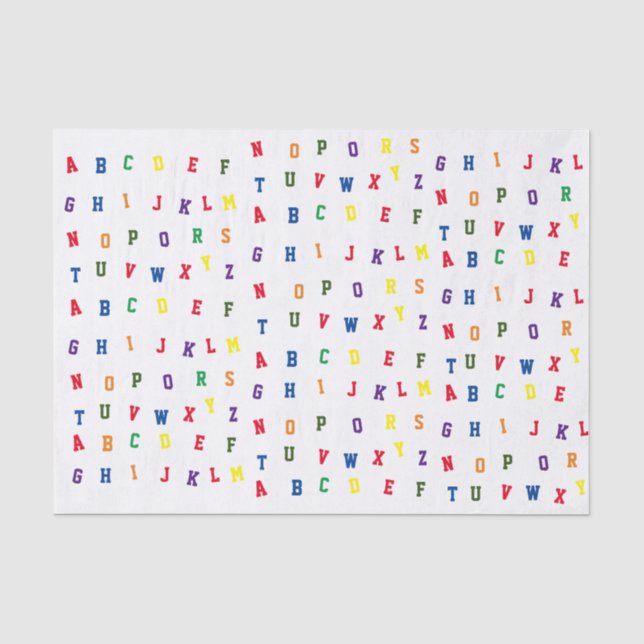 Mousseline Papier Tissu ABC Baby shower (Recto)