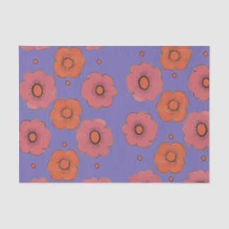 Mousseline Papier Tissu Afro Poppies