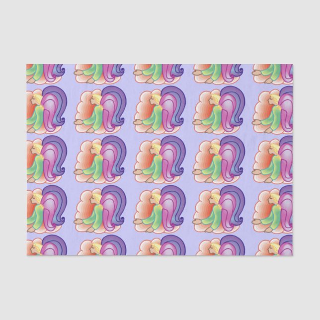Mousseline Papier Tissu Angel Love (Recto)