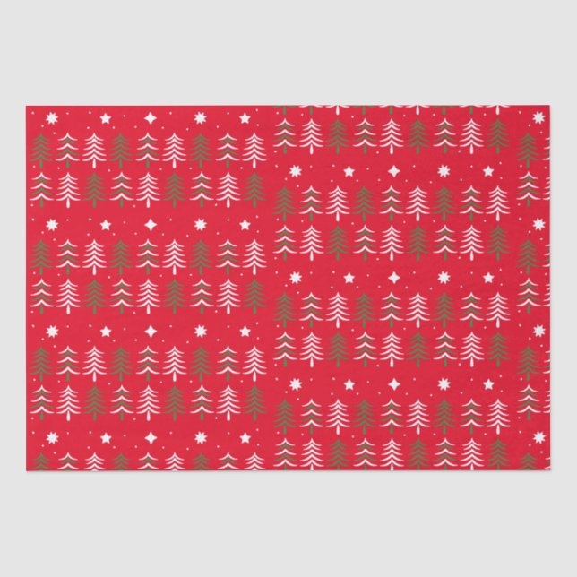 Mousseline Papier Tissu Arbres de Noël (Recto)