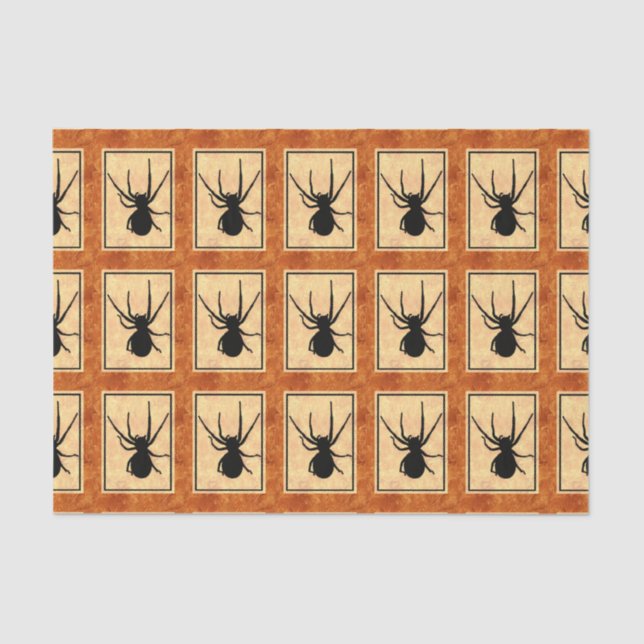 Mousseline Papier Tissu Black Spider (Recto)