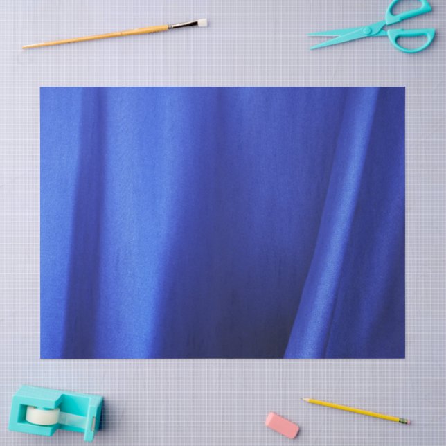 Mousseline Papier Tissu Bleu en soie Abstrait (Artisanat)