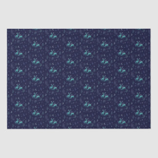 Mousseline Papier Tissu Blue Deer