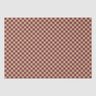 Mousseline Papier Tissu Bourgogne Et Tan Check