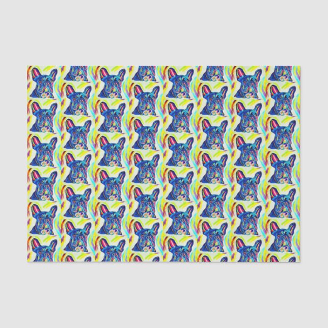 Mousseline Papier Tissu Buldog Français (Recto)