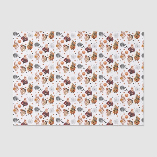 Mousseline Papier Tissu Bunny Halloween (Recto)