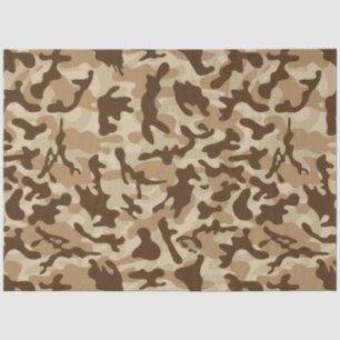 Mousseline Papier Tissu Camouflage Désert