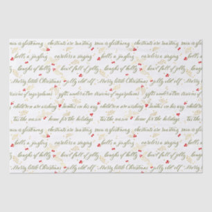 Mousseline Papier Tissu Carols de Noël Classique