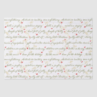 Mousseline Papier Tissu Carols de Noël Classique