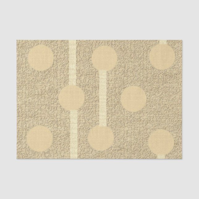 Mousseline Papier Tissu Cercles beiges (Recto)