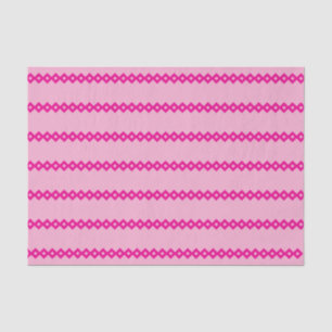 Mousseline Papier Tissu - Chaîne Rose de Formes Diamantes
