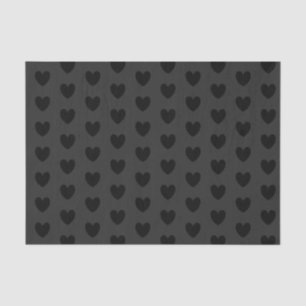 Mousseline Papier Tissu Coeurs Noir et Gris HAMbyWG