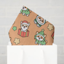 Papier Tissu Corgi Christmas