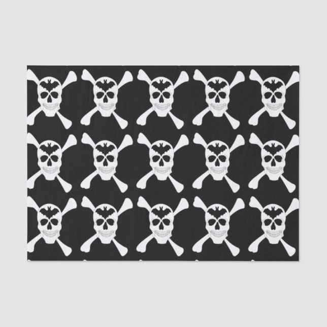 Mousseline Papier Tissu Crâne Et Crossbones (Recto)