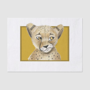 Mousseline Papier Tissu Cute Cheetah - Safari animal cadeau