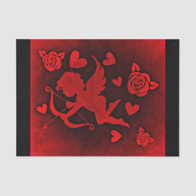 Mousseline papier tissu d'amour cupide (Recto)