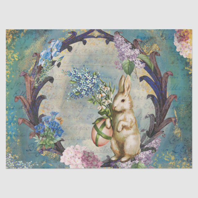 Mousseline Papier tissu de Bunny Blue Decoupage (Recto)