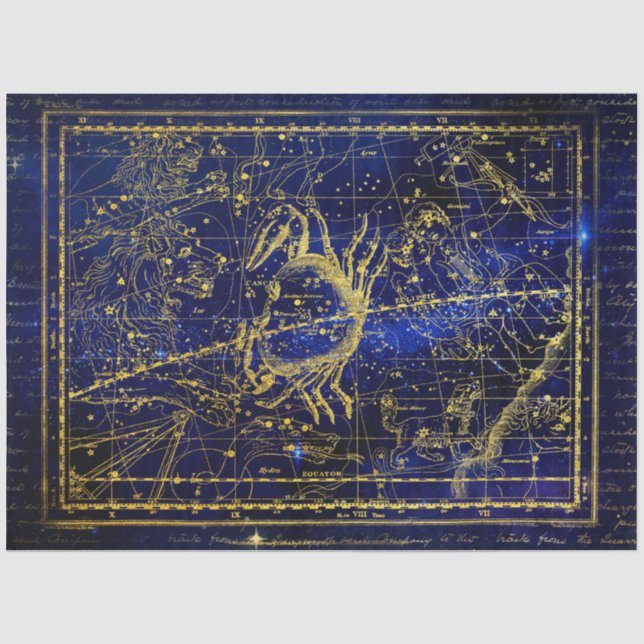 Mousseline papier tissu de constellation de cancer (Recto)