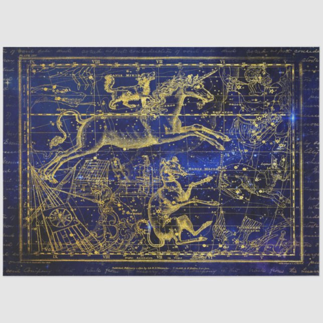Mousseline papier tissu de constellation d'orion (Recto)