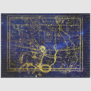 Mousseline papier tissu de constellation sagittaire