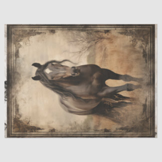 Mousseline Papier Tissu de découpage Cheval Brown noir