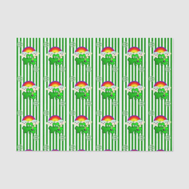 Mousseline Papier Tissu de la Saint Patrick Clover (Recto)