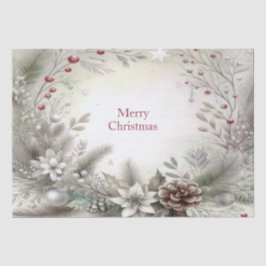 Mousseline Papier Tissu de Noël hiver