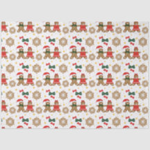Papier Tissu de Noël Motif Gâteau au Gingembre