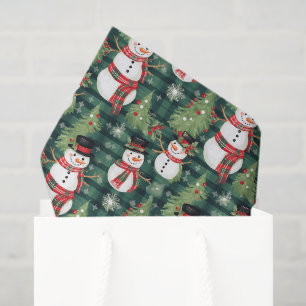 Mousseline Papier Tissu de Tissus de Holiday Snowman