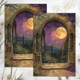 MOUSSELINE PAPIER TISSU DECOUPAGE PLEINE LUNE ET ARCHITECTURE