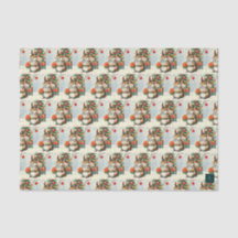 Papier Tissu d'écureuil de Noël