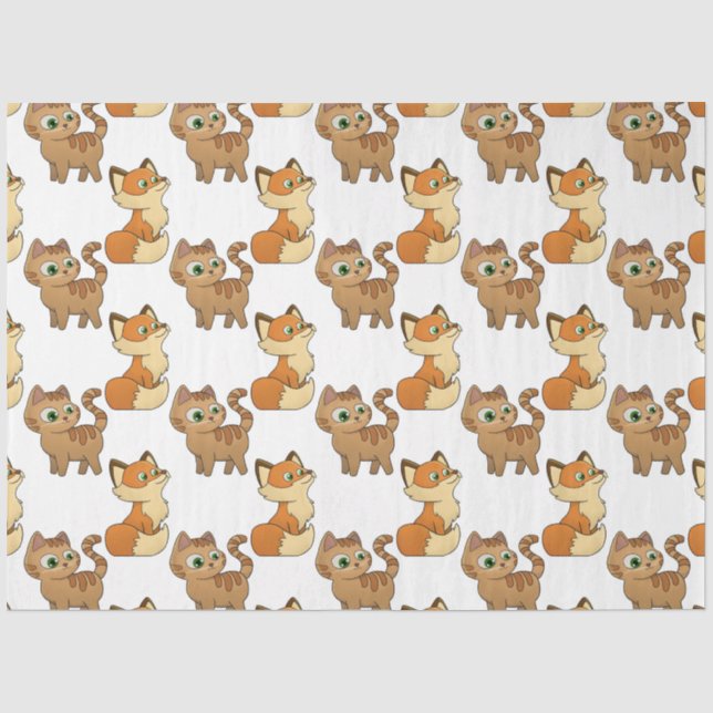 Mousseline Papier Tissu Design animal mignon (Recto)