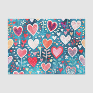 Mousseline Papier Tissu - Design Coeur