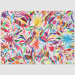 Mousseline Papier Tissu D'Impression Otomi Coloré