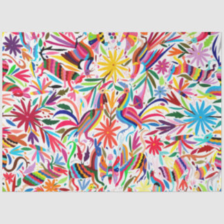 Mousseline Papier Tissu D'Impression Otomi Coloré