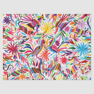 Mousseline Papier Tissu D'Impression Otomi Coloré