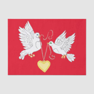 Mousseline Papier Tissu Doves of Love