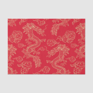 Mousseline Papier Tissu Dragon Japonais L'artisanat exotiqu