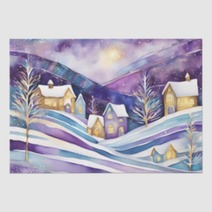 Mousseline papier tissu du village d'hiver