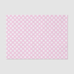 Mousseline Papier Tissu En vichy rose doux