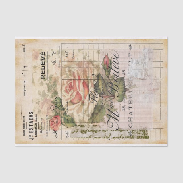 Mousseline Papier Tissu Fleur Français (Recto)