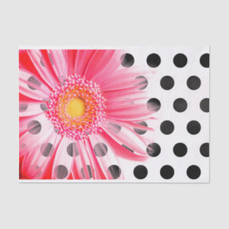 Mousseline Papier Tissu Fleur Rose