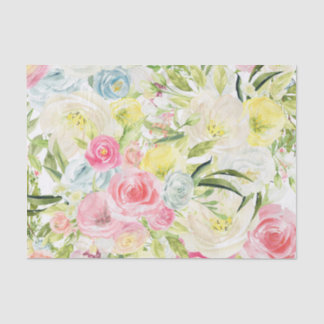 Mousseline Papier Tissu Fleurs Printemps | Floral vibrant
