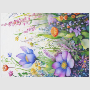 Mousseline Papier Tissu Floral de printemps