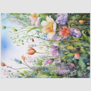 Mousseline Papier Tissu Floral de printemps